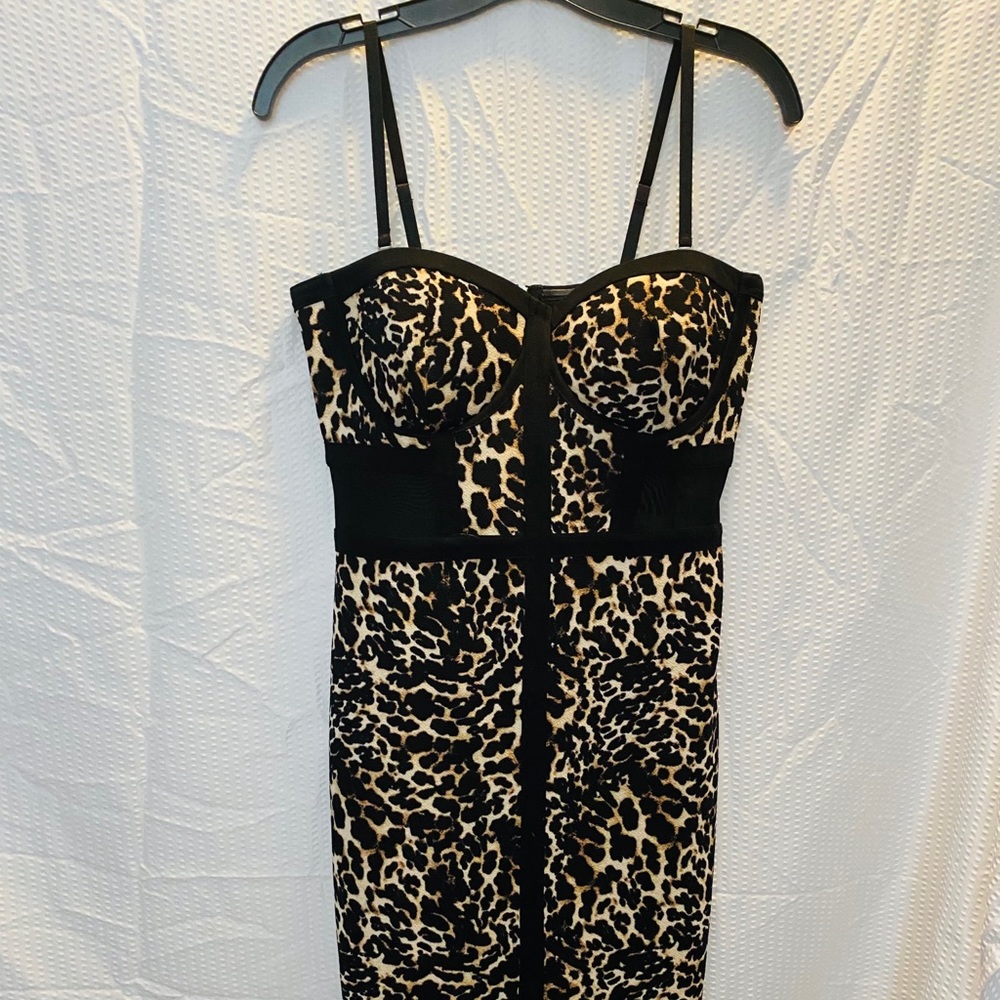 Material Girl cheetah midi dress